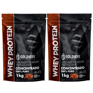 Kit: 2kg Whey Protein Concentrado - 100% Importado - Soldiers Nutrition