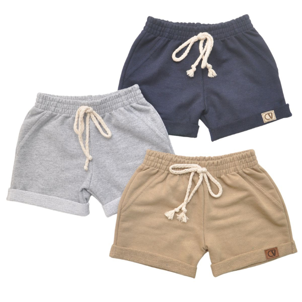 Kit 3 Shorts Bermuda Bebê Menino e Menina