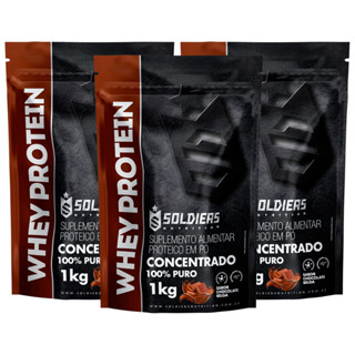 Kit: 3kg Whey Protein Concentrado - 100% Importado - Soldiers Nutrition