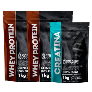 Kit: Whey Protein Concentrado 2Kg + Creatina Monohidratada 1Kg - 100% Importado - Soldiers Nutrition