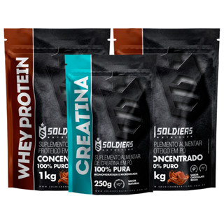 Kit: Whey Protein Concentrado 2Kg + Creatina Monohidratada 250g - 100% Importado - Soldiers Nutrition