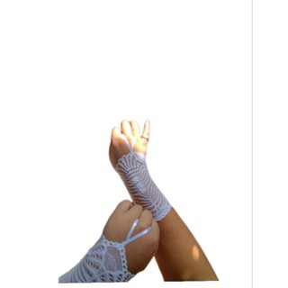 Luva Munhequeira de renda com elastano acessório de lingerie