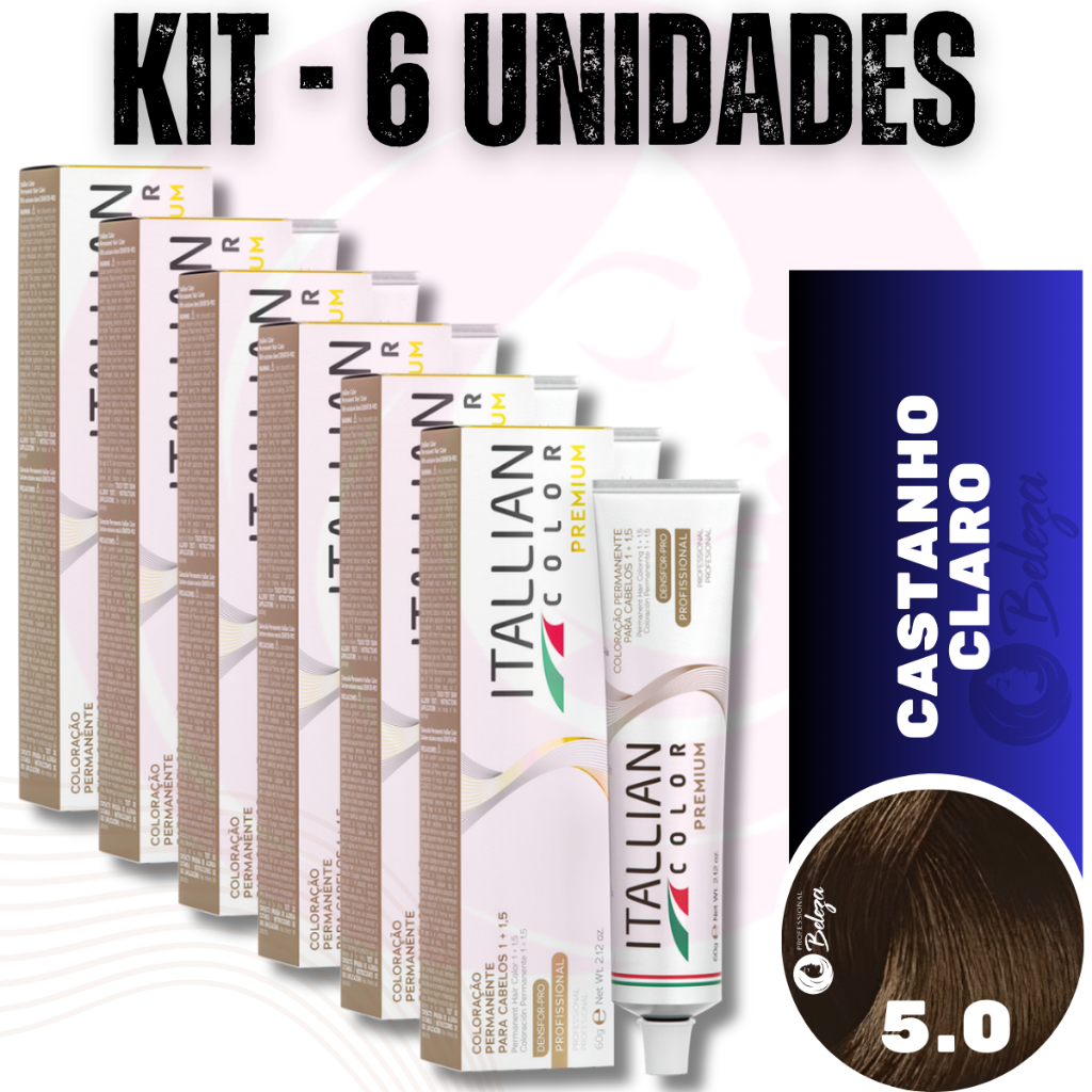 6 Colorações 5.0 Itallian Color Tinta Color Silk 60gr em Oferta na Shopee