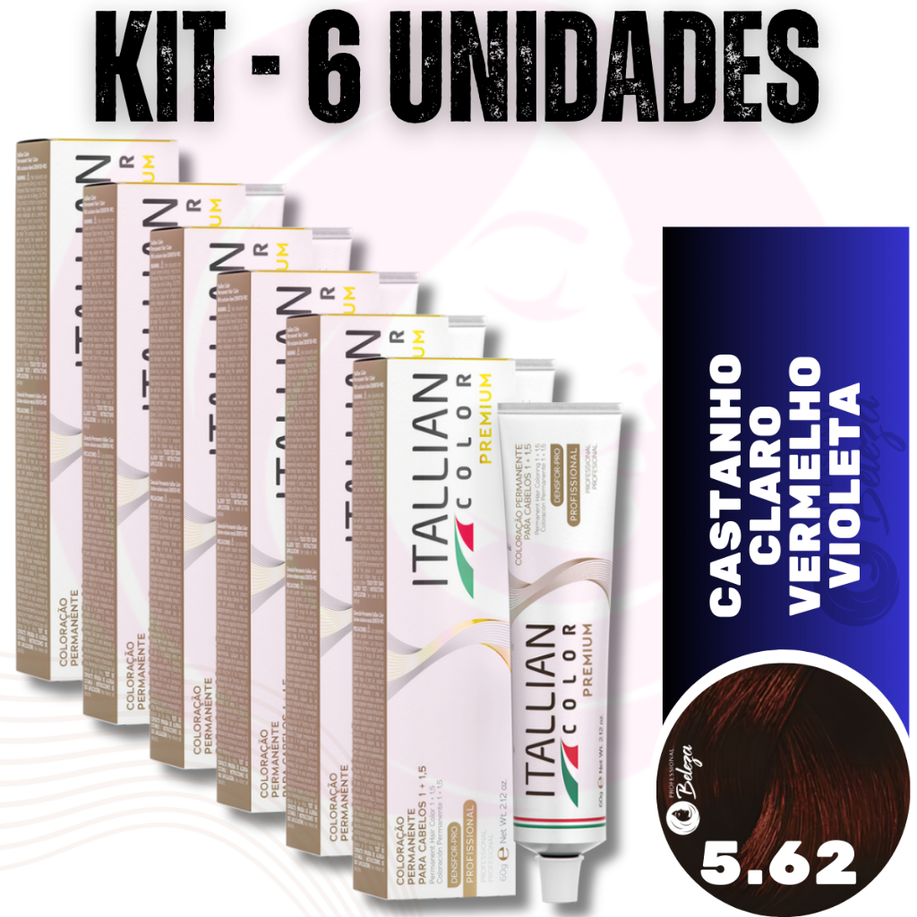 6 Colorações Nº 5.62 Itallian Color Tinta Color Silk 60gr em Oferta na Shopee