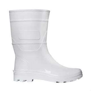 Bota de PVC Branca Cano Médio com Forro - 360