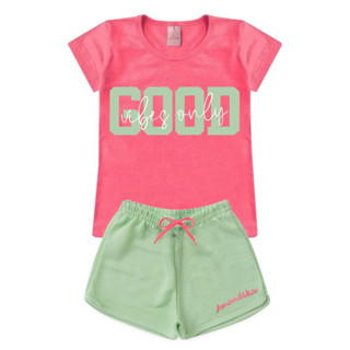 Conjunto Infantil Feminino Shorts E Baby Look L17