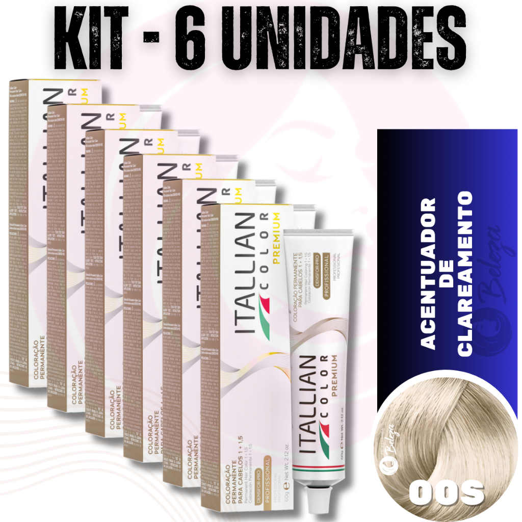 6 Colorações Nº 00S Acentuador Clareamen Itallian Color 60 - Beauty