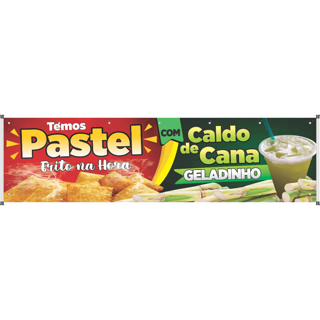 Faixa pastel e caldo de cana em Oferta na Shopee