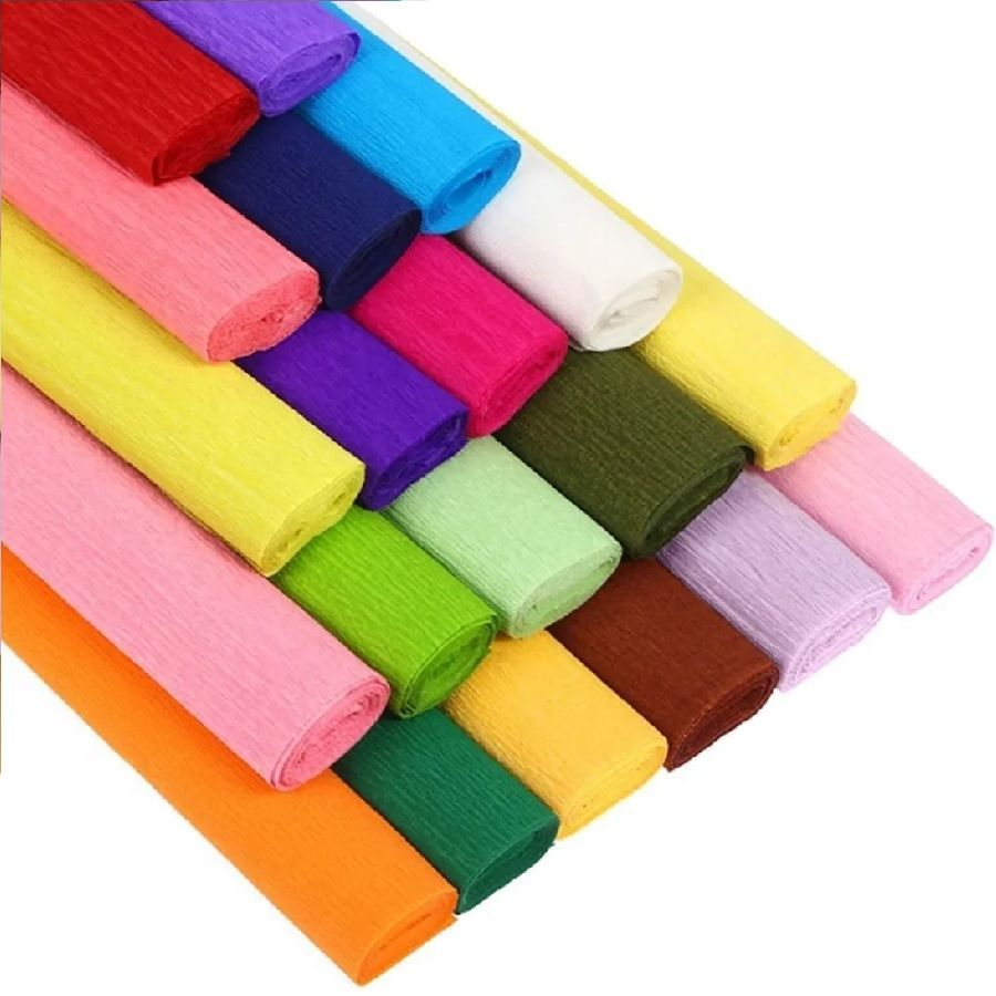 Papel Crepom diversas cores 48cm x 2m 1 rolo VMP