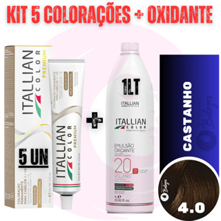 Kit 5 Tinta + Ox 20v Castanho 4.0 Coloração