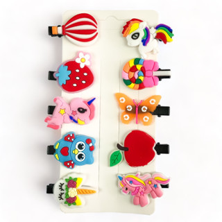 Kit 10 pçs Bico de Pato Lacinho Presilha Cabelo Infantil