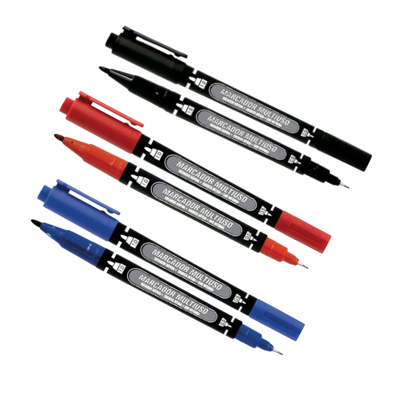 Kit 2 Unidades Marcador Multiuso Permanente Ponta Dupla MM-100 GrampLine OFERTA RELÂMPAGO em Oferta na Shopee