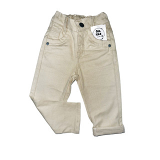 Calça Jeans Bege Skinny Infantil Menino Masculina Brim Sarja