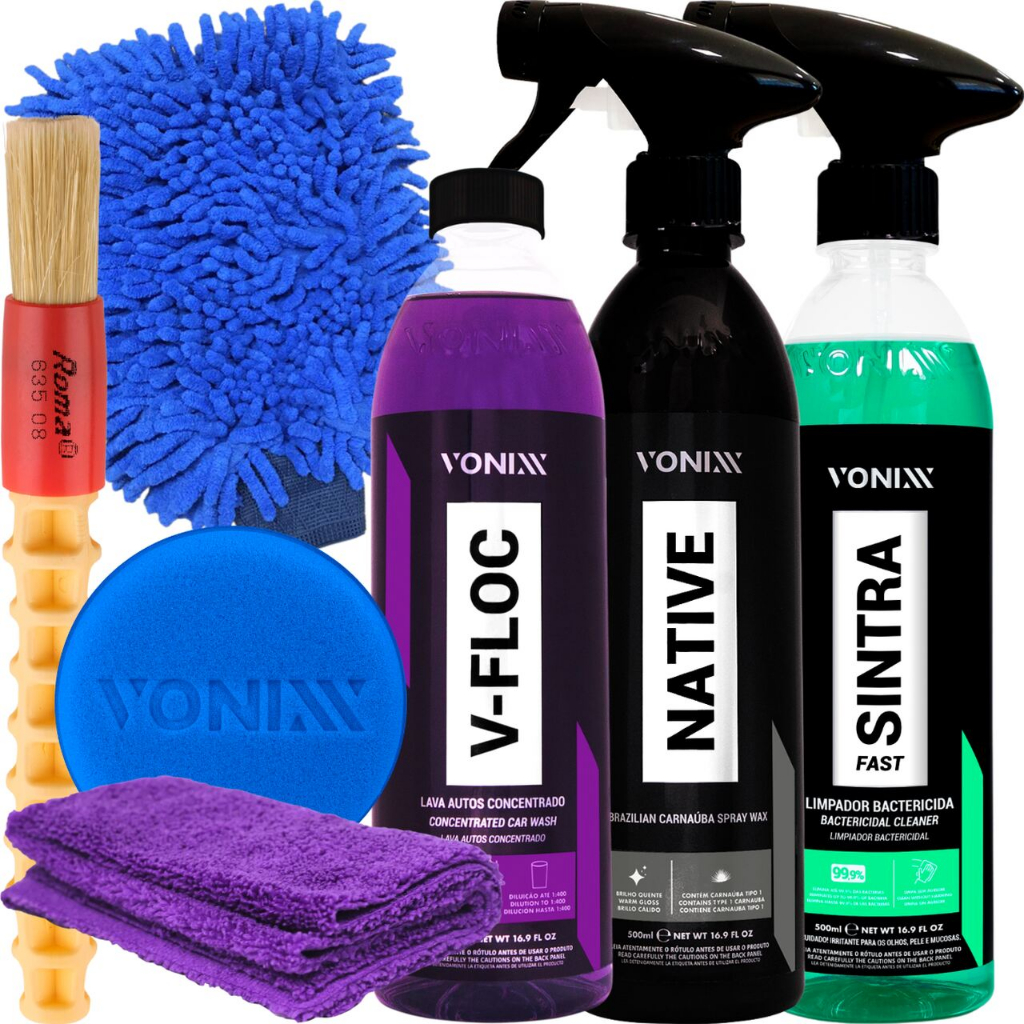 Kit Shampoo V-Floc Cera Native Spray Sintra Fast Pano Aplicador Luva em Oferta na Shopee