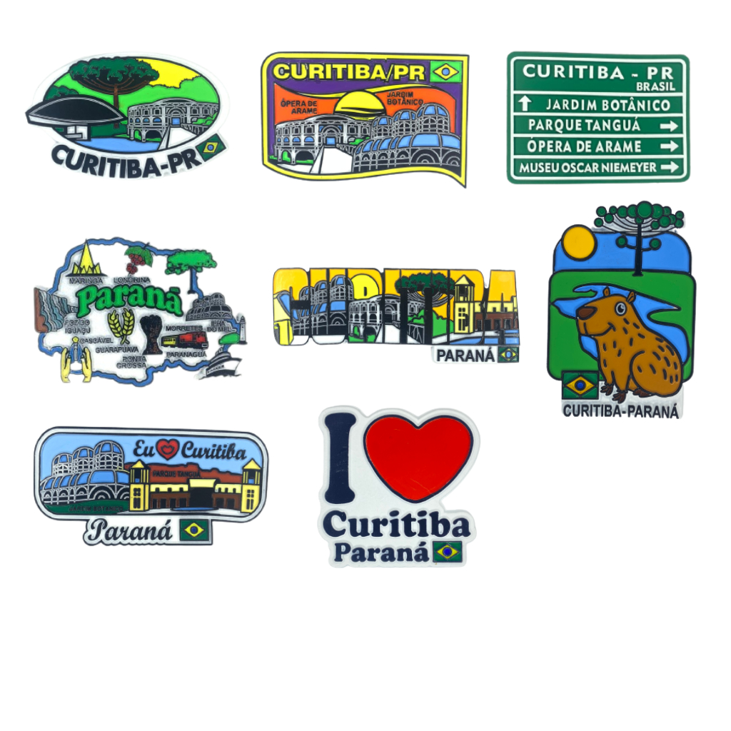 Imãs de Geladeira Curitiba Paraná Decorativos Emborrachados