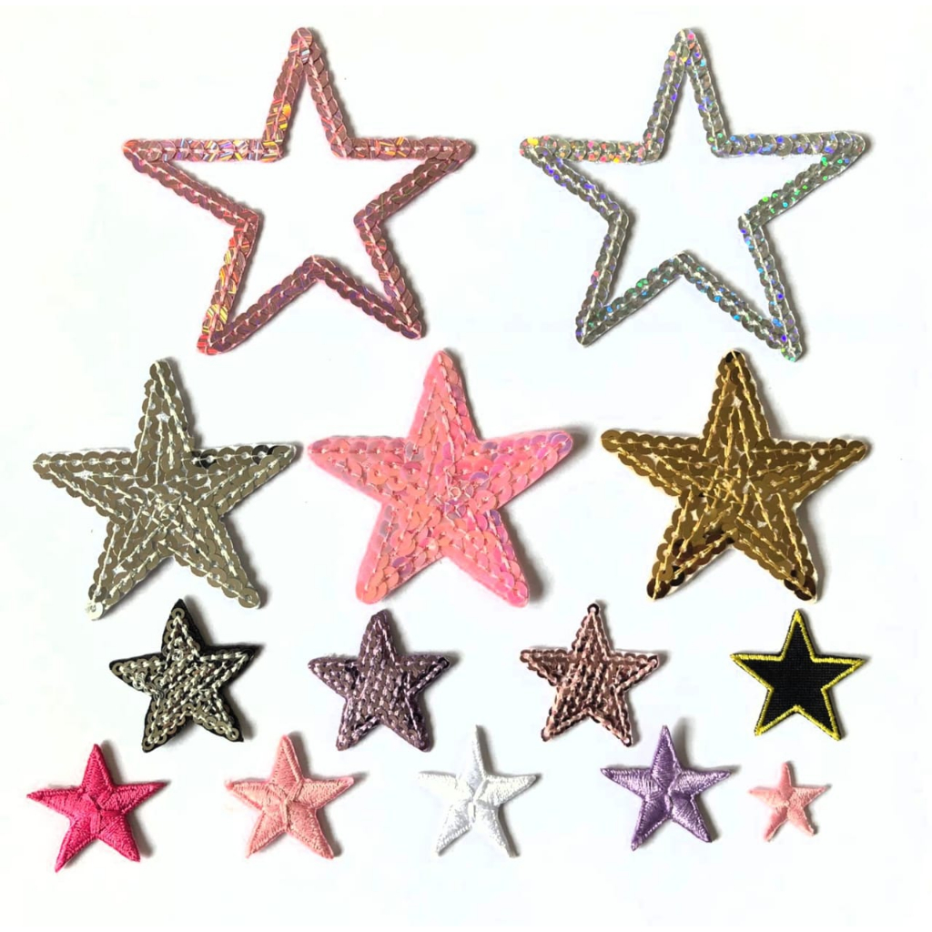 Bordados Estrelas Coração Girls Paete Letras Numeros Brilho Lantejoula Castelo Termocolante Patch Adesivo Aplique