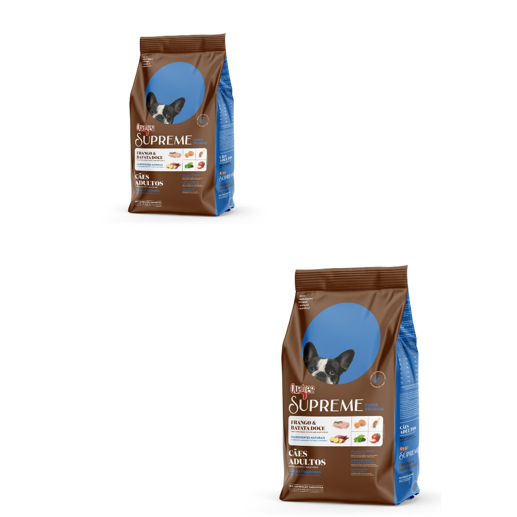 Kit 2 Rações Quatree Supreme Adulto Raças Pequenas Frango e Batata Doce 1 kg