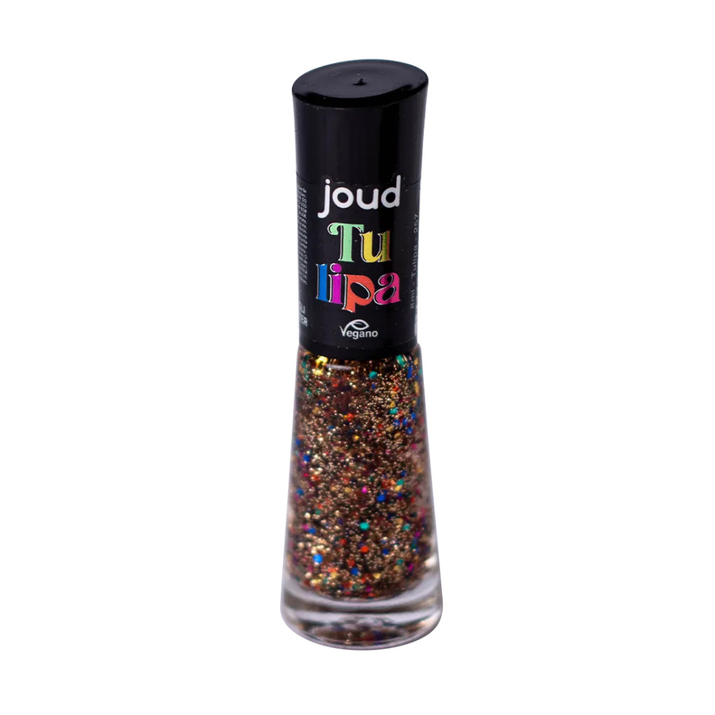 Esmalte Vegano Glitter Joud Tulipa - Glitter Multicores 8ml