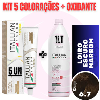 Kit 5 Tinta + Ox 20v Louro Escuro Marrom 6.7 Coloração em Oferta na Shopee