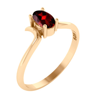 Anel Roma Solitário Prata 925 Dourada Ouro 18k - Rubi em Oferta na Shopee