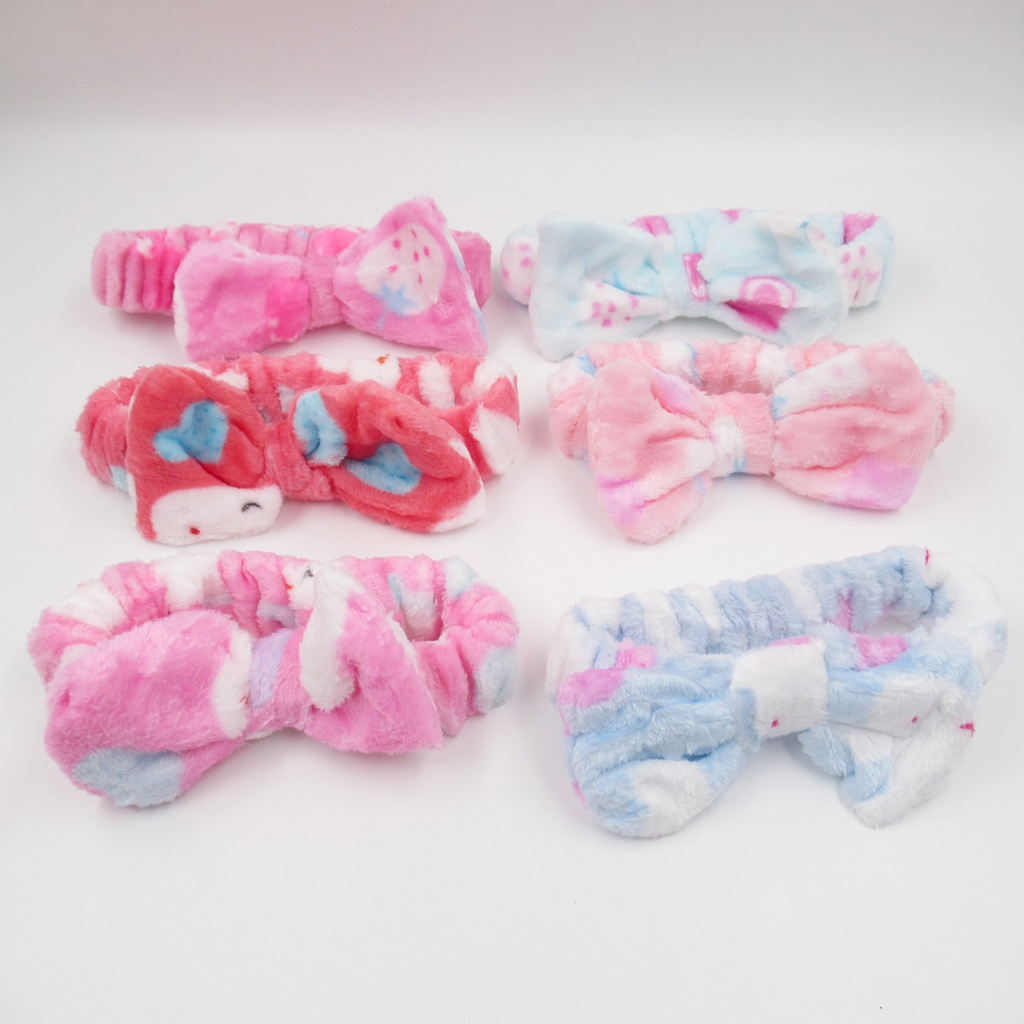 Faixa Tiara Para Cabelo Pelúcia Laço Maquiagem Estética Limpeza Skin Care T-135-19