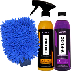 Cera Tok Final Brilho Manutenção + Shampoo V-Floc + Luva