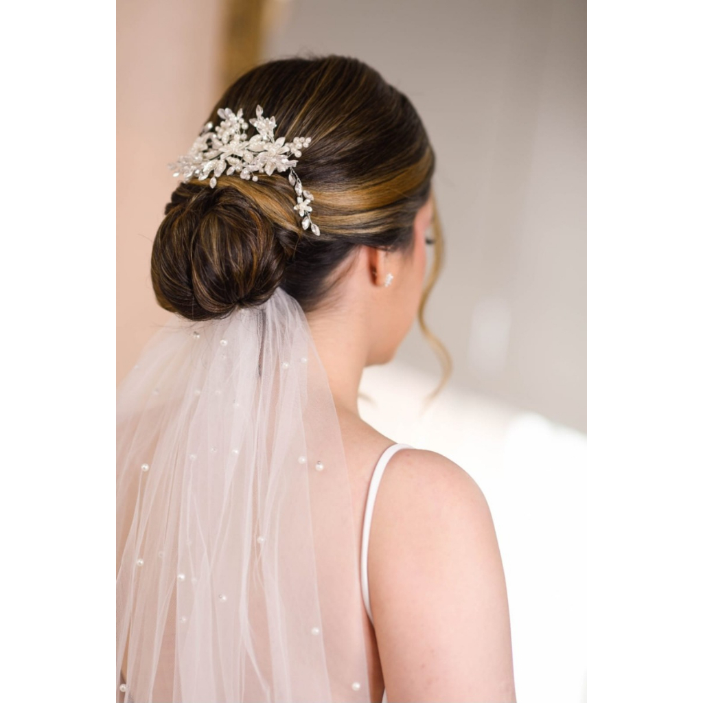 Véu de Noiva Pérola Delicado Noiva Longo com Pente Vp14 em Oferta na Shopee