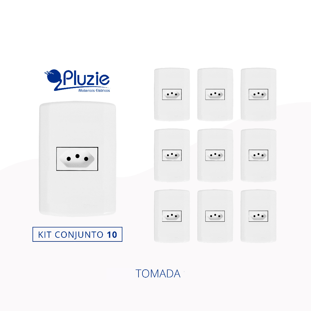 Kit 10 Tomadas 250V 20A Modular Luxo em Oferta na Shopee