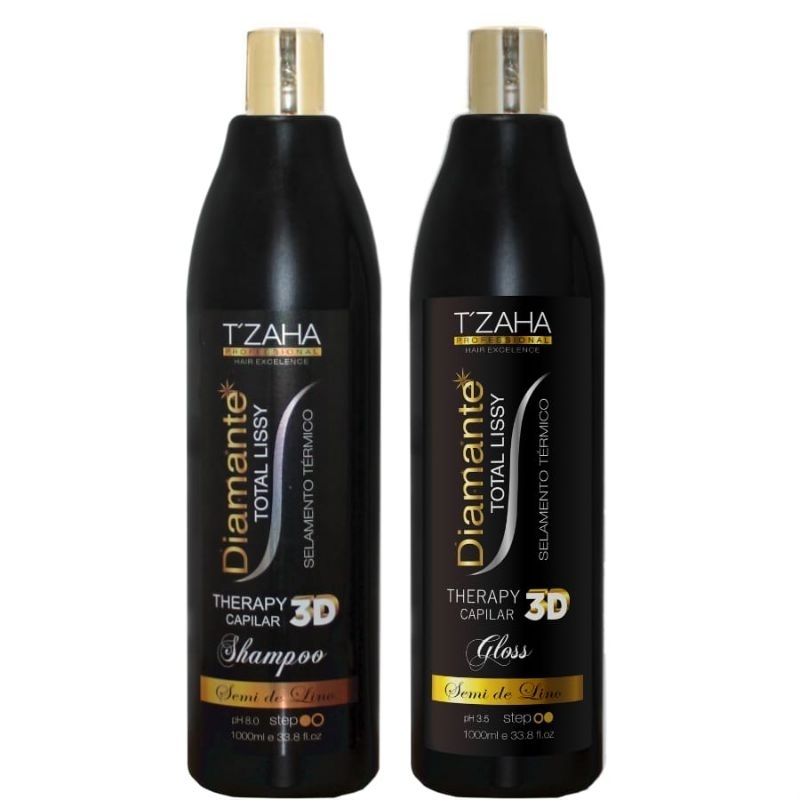 Escova Progressiva Diamante 3D Tzaha Profissional Semi Definitiva Hidratação e Brilho