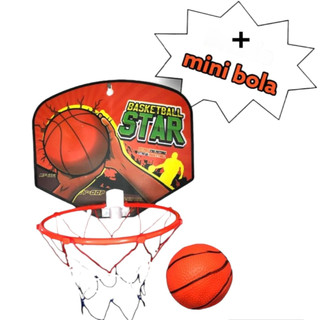 Cesta Basquete Infantil - Bola + Rede + Cesta e Suporte para parede