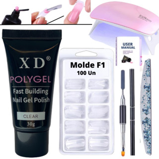 Kit Polygel Poligel Kit Alongamento De Unha Cabine F1 Tip