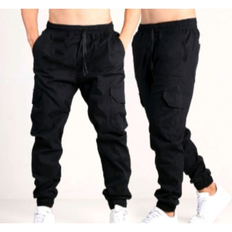 Calça Jogger Cargo Masculina com Elástico Sarja e Bolso Lateral em Oferta na Shopee