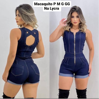 MACAQUINHO JEANS ESCURO COM LYCRA - DETALHES NAS COSTAS - LANÇAMENTO