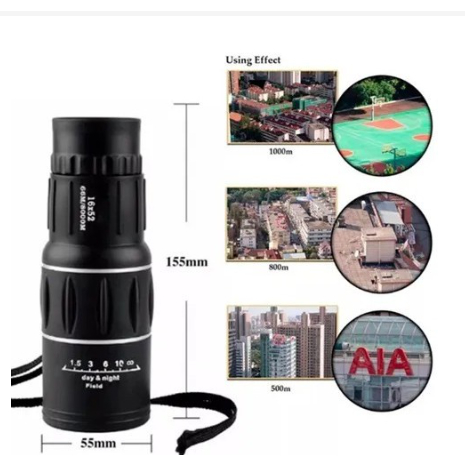 Binoculos Luneta Com Nitidez 8km Zoom Telescópio Profissional 16x52