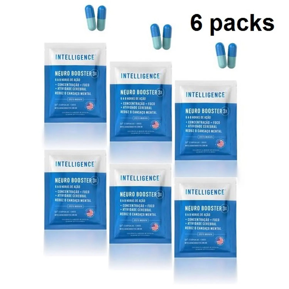 Intelligence Neuro Booster Foco - 6 Packs Importado Usa