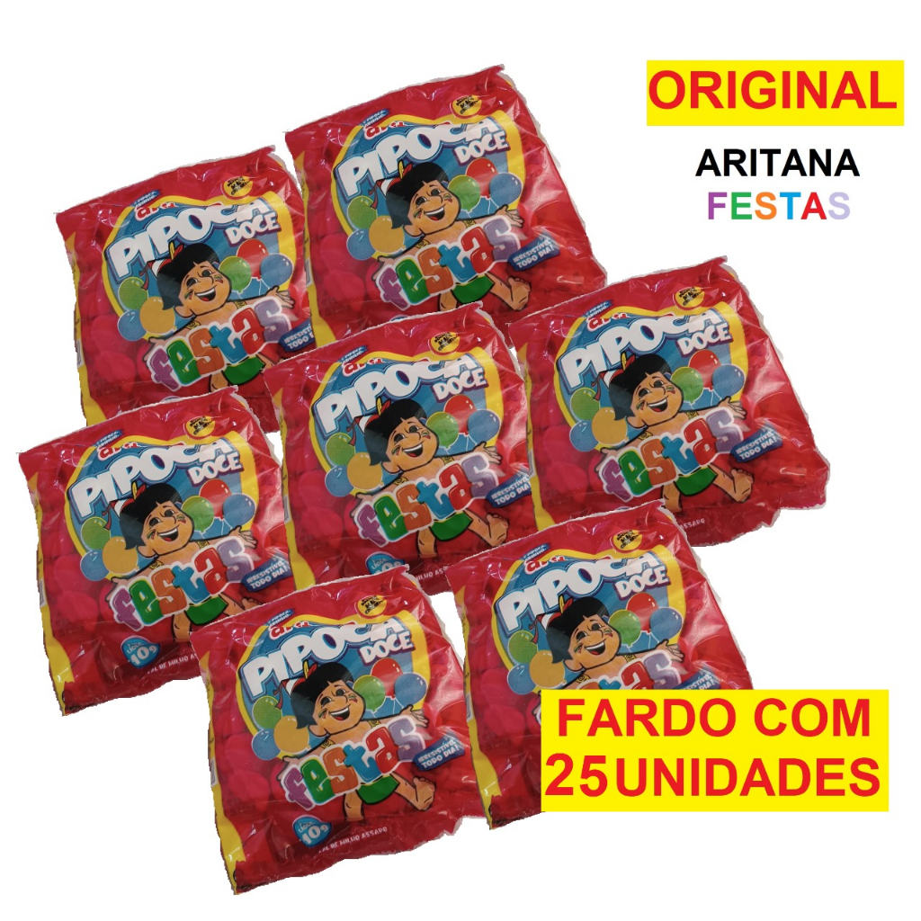 Fardo Pipoca Doce Aritana - Para Festa - Com 25 Unidades de 10g