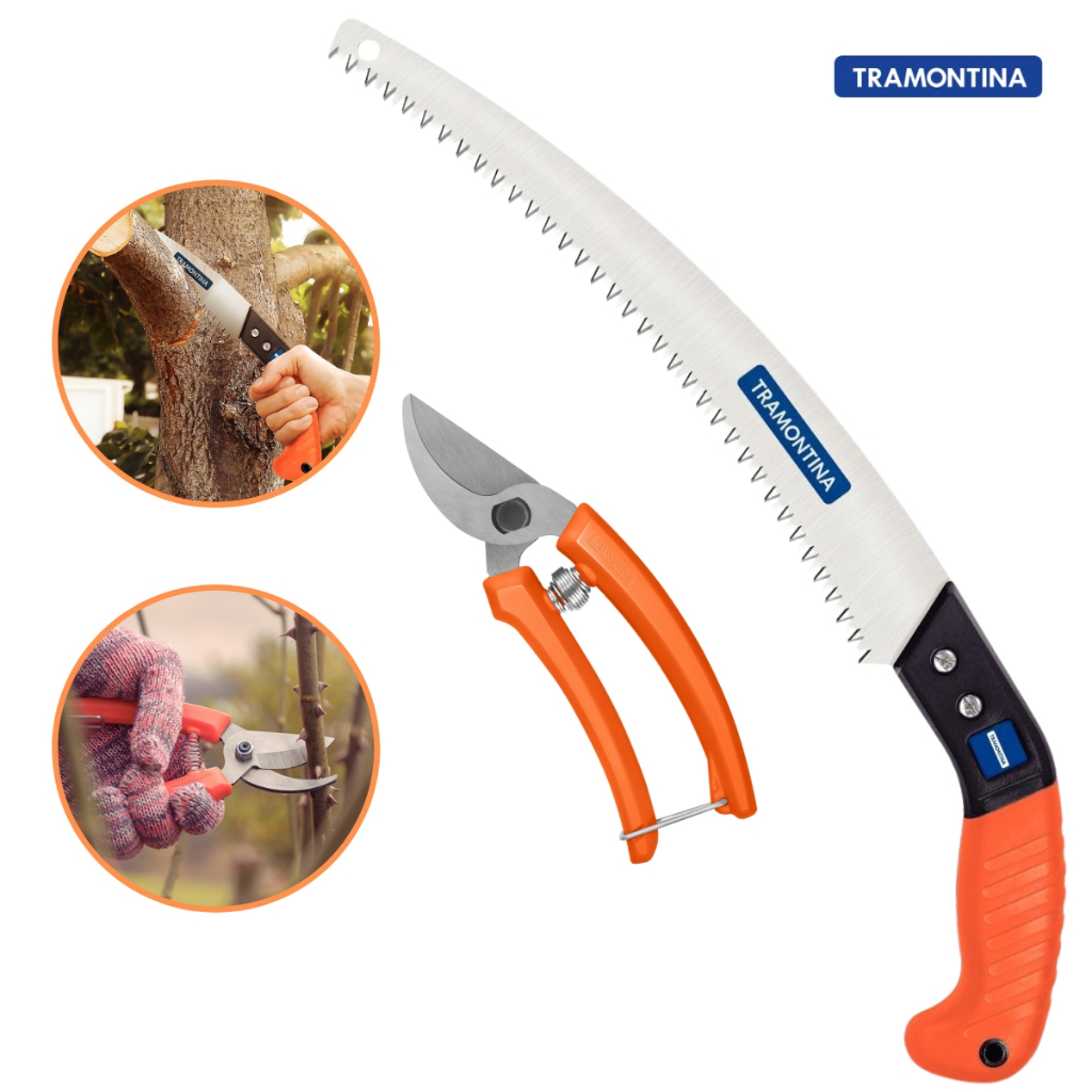 Kit Tesoura de Poda e Serrote de Poda 320mm Tramontina Itens Super Afiados e de Qualidade