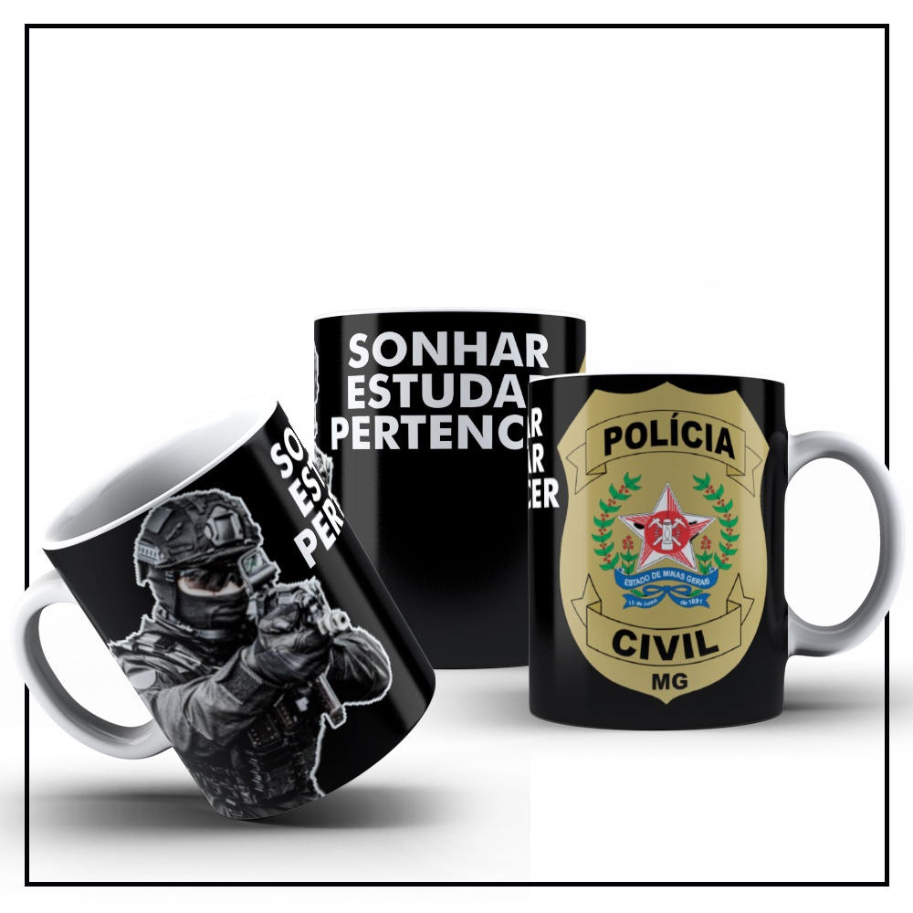 Caneca Personalizada Polícia Civil MG SP RJ DF RS - Vários estados