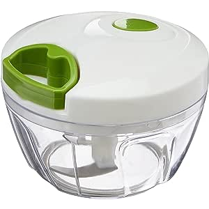 Processador Triturador Manual de Alimentos Alho Legumes Frutas 500ml – 3 Lâminas Portátil Eletrico