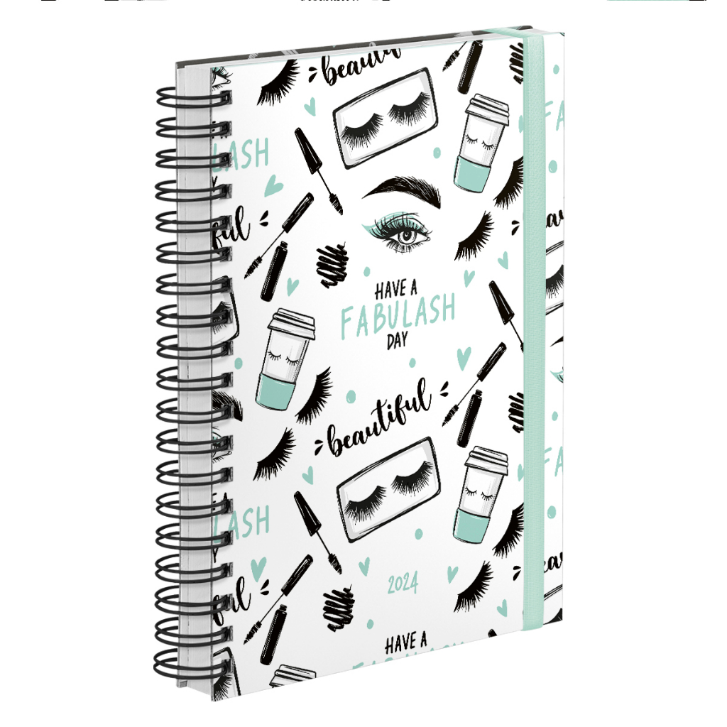 Agenda Plus Comercial Lash Designer 2024 Salão De Beleza Cores 18x24,5cm