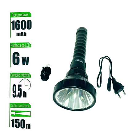 Lanterna Recarregável 1 Led Grande 110v 220v 959C Potente