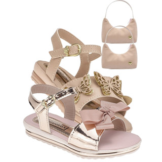 KIT 2 Pares Sandalia Infantil Feminina com 2 Bolsinhas Club Happy