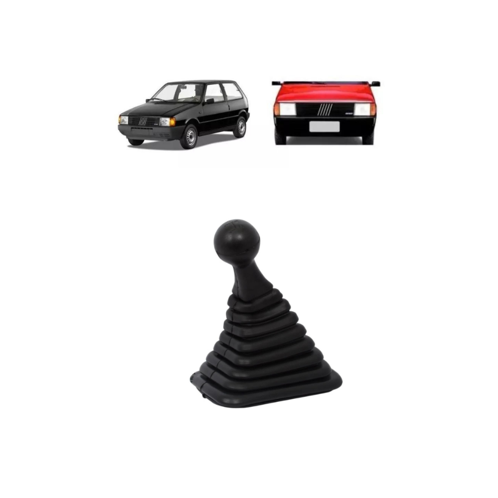 Coifa Câmbio Preta Sanfonada com Manopla Bola Preta 5 Marchas Fiat Uno 1994 A 2003