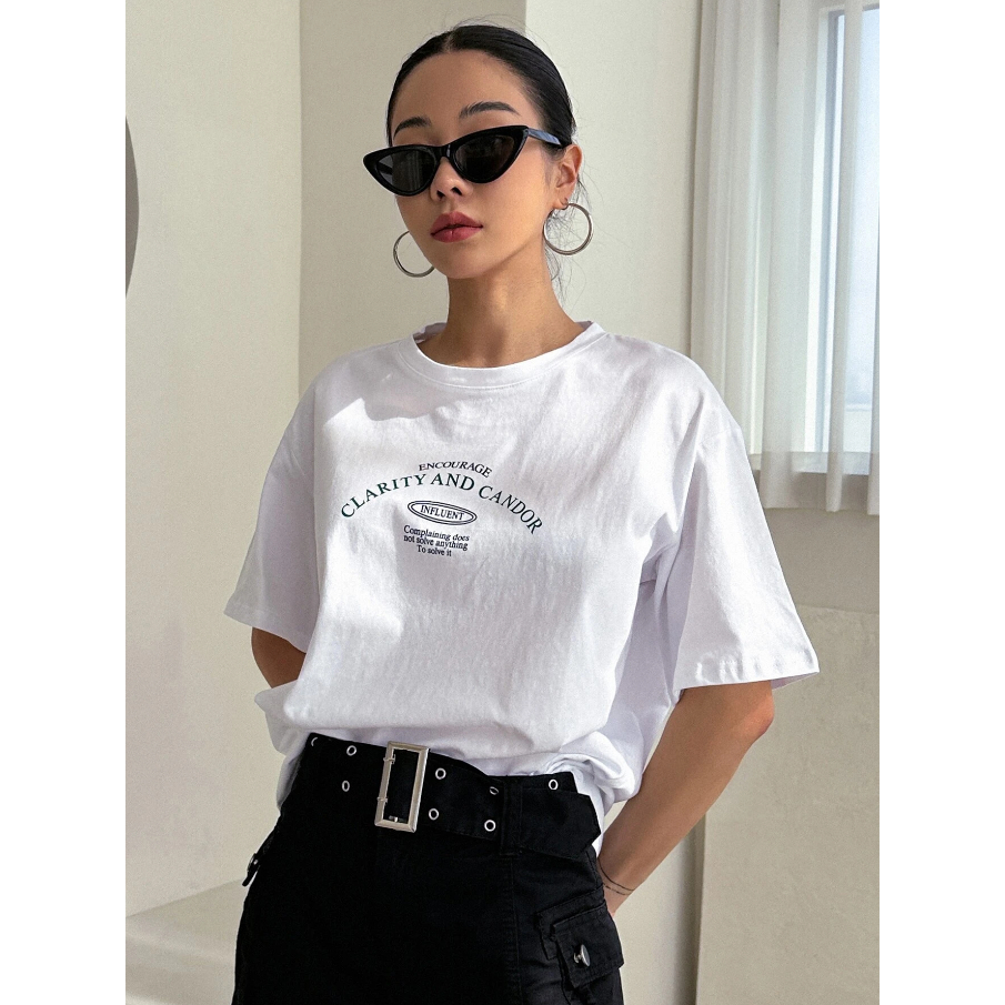 Camiseta Clarity And Candor Estampado Frase Clareza E Sinseridade Frase Life Style 