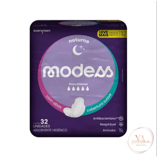 Absorvente Modess Noturno Suave C/Abas 32 Unidades em Oferta na Shopee