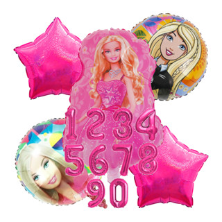 KIT Barbie Estrela Número 30cm Balão Metalizado