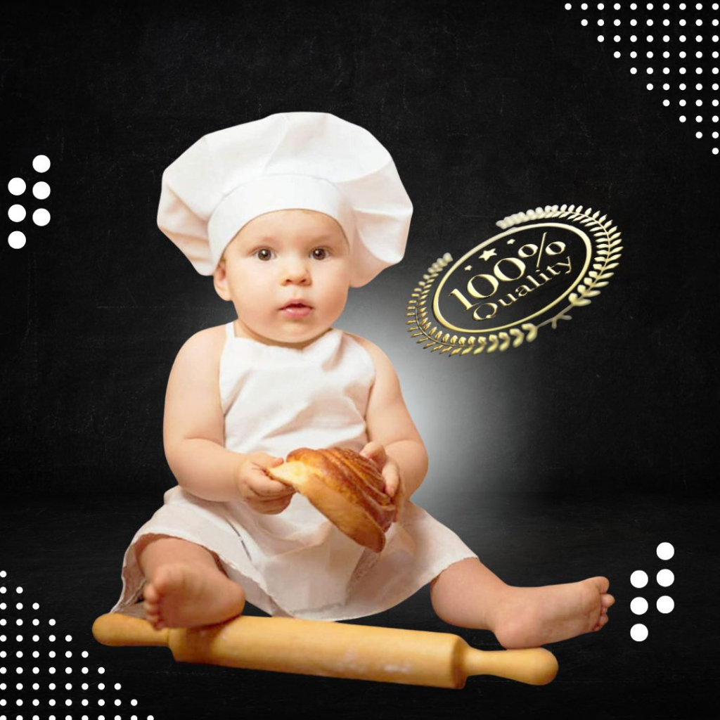 Avental infantil bebê COM CHAPÉU 1 a 2 anos em tecido Oxford,unissex,fotografia,foto,estudio,aniversário,natal,cozinha em Oferta na Shopee