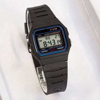 Relógio Digital Cassio F-91W Casual Pulseira de Borracha Masculino Feminino Unissex Resistente à Água