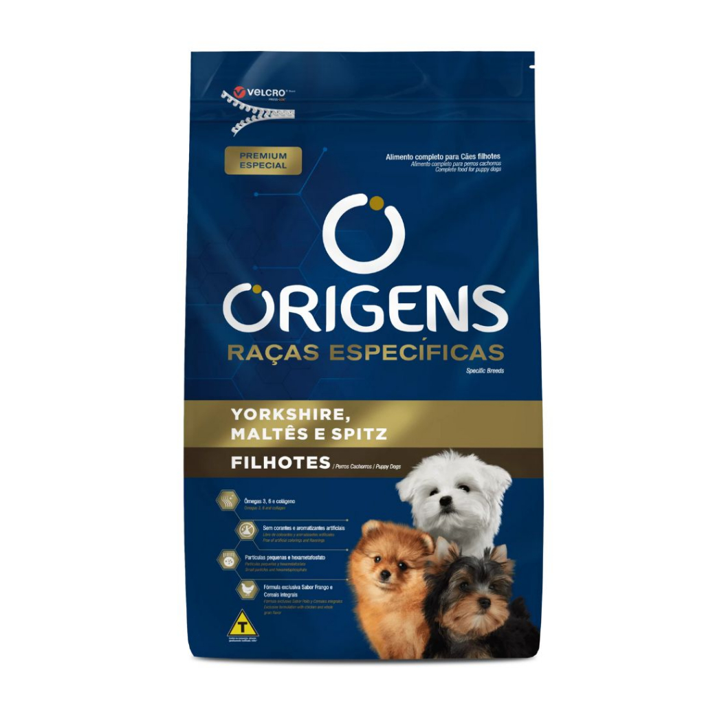 Ração Origens Premium Especial Raças Específicas Cães Filhotes Yorkshire, Maltês E Spitz 1kg - 3kg - 10,1kg