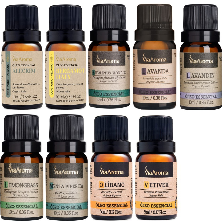 Óleo Essencial Via Aroma 10ml/5ml Vários Aromas Natural em Oferta na Shopee